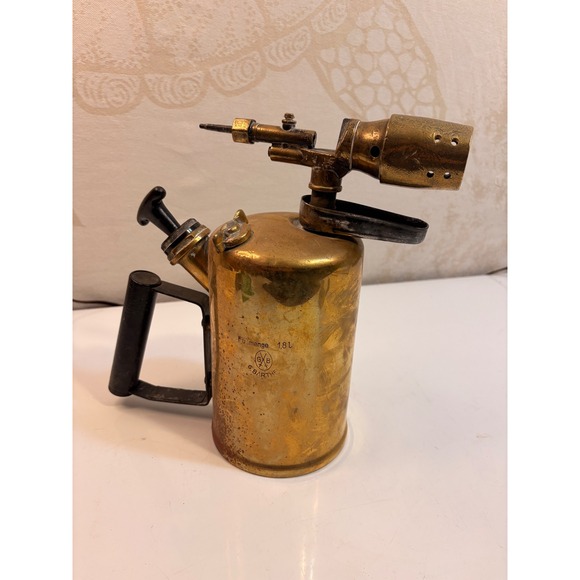 G. B. Barthe Other - Vintage Brass Blow Torch G B Barthe 1.8L Fuel Capacity Blowtorch Tool